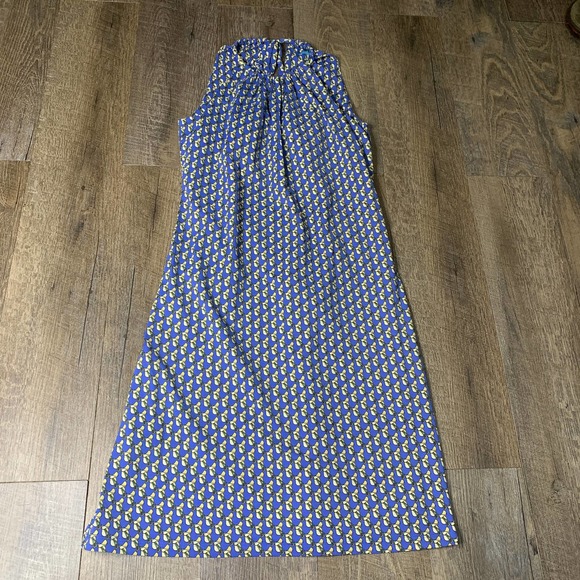 J. McLaughlin Dresses & Skirts - J. McLaughlin Dress Womens Size XS Blue Printed Sleeveless Tie Neck Built In Bra